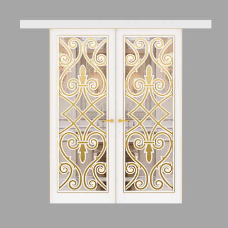 Подвійні розсувні двері Art Deco з масиву вільхи  - Фото 1